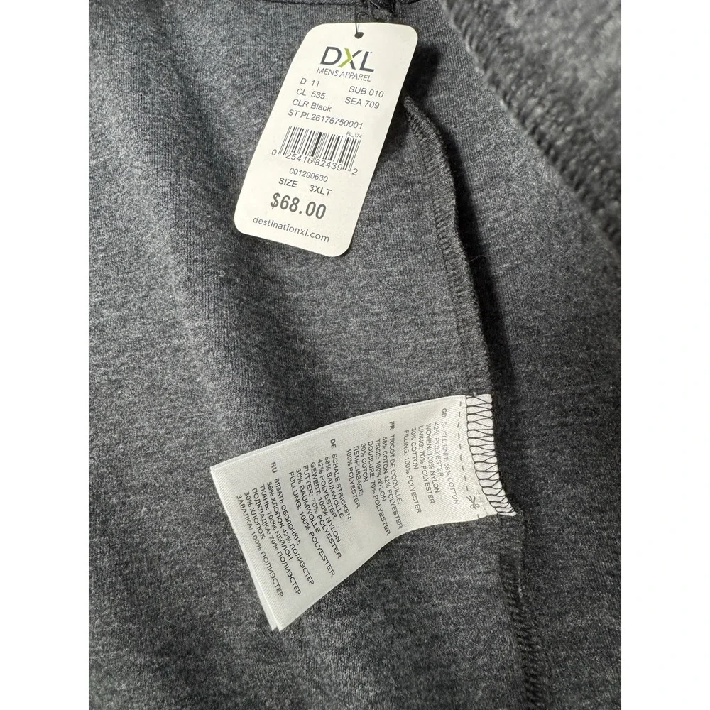Oak Hill Puffer Vest Mens 3XLT Gray Black‎ Business Casual Finance Hiking NWT